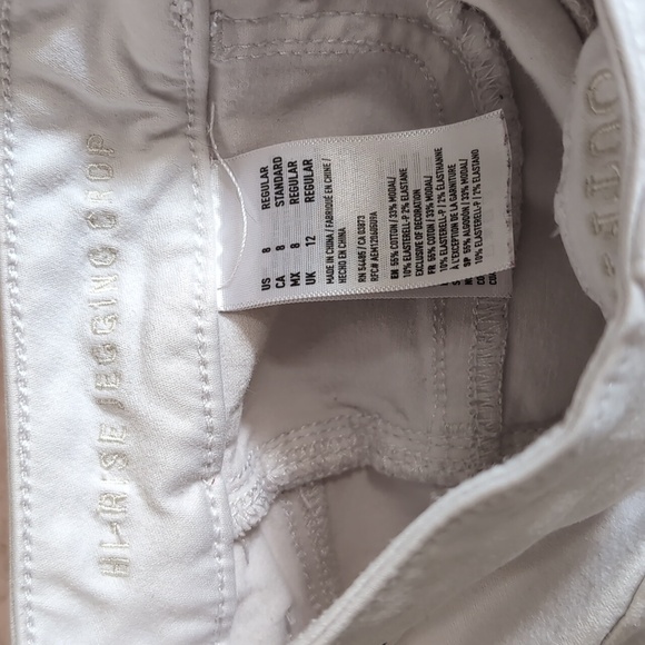 American Eagle White Distressed Hi-Rise Jegging Crop Size 8 - Picture 8 of 8